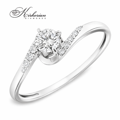 Годежен пръстен с диамант 0.24 ct в бяло злато 14К – елегантен модел с цени от производител