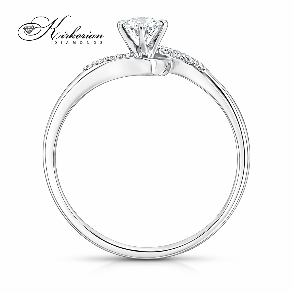 Годежен пръстен с диамант 0.24 ct в бяло злато 14К – елегантен модел с цени от производител