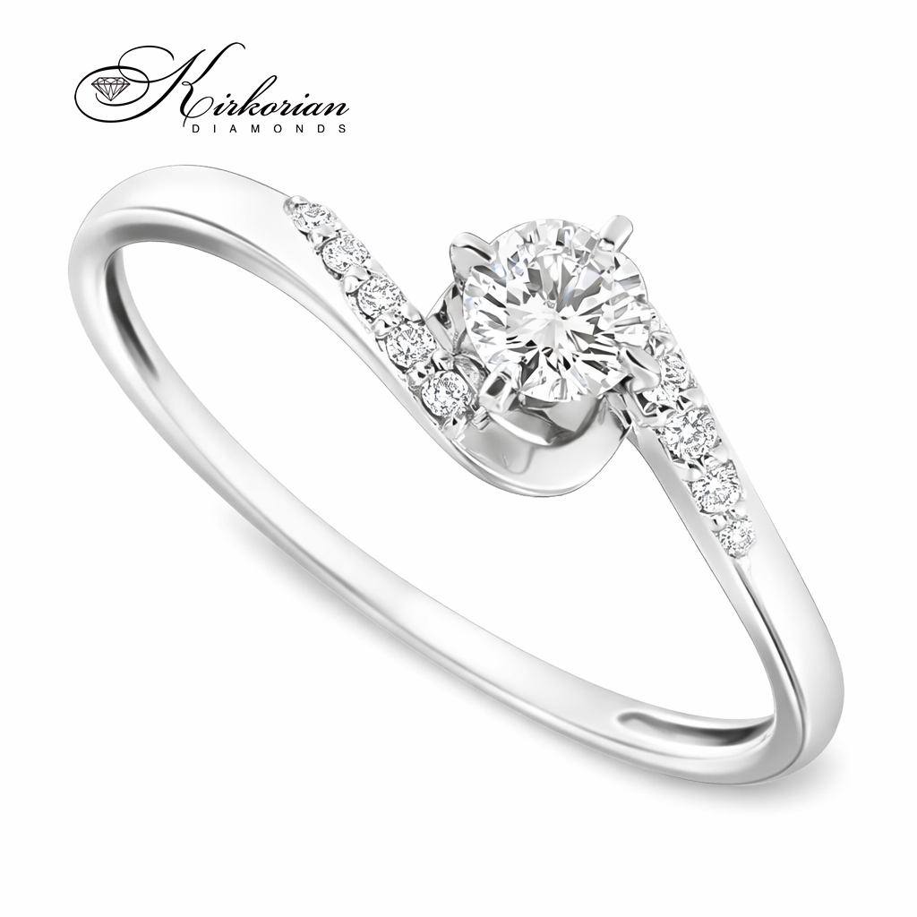 Годежен пръстен с диамант 0.24 ct в бяло злато 14К – елегантен модел с цени от производител