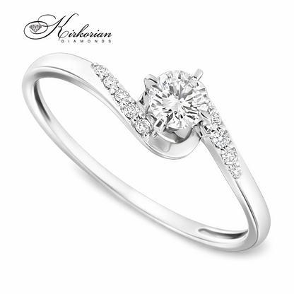 Годежен пръстен с диамант 0.24 ct в бяло злато 14К – елегантен модел с цени от производител