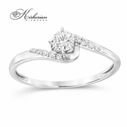 Годежен пръстен с диамант 0.24 ct в бяло злато 14К – елегантен модел с цени от производител