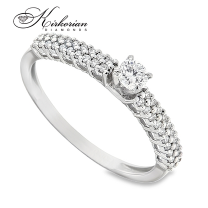 Годежен пръстен с диамант 0.30 ct в бяло злато 14К – класически стил на цени от производител