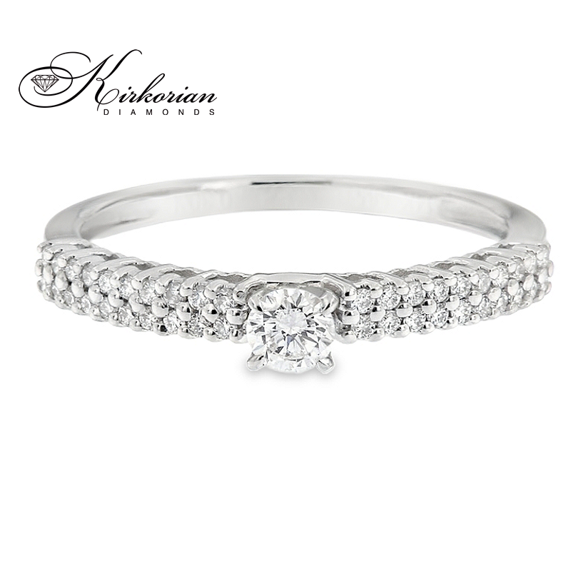 Годежен пръстен с диамант 0.30 ct в бяло злато 14К – класически стил на цени от производител