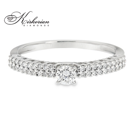 Годежен пръстен с диамант 0.30 ct в бяло злато 14К – класически стил на цени от производител