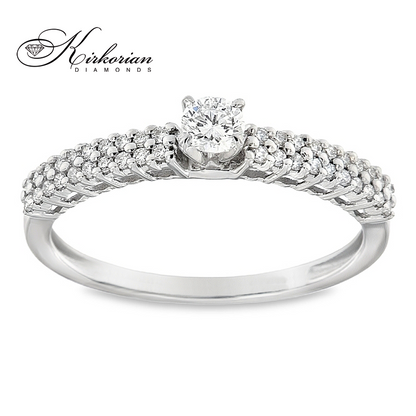 Годежен пръстен с диамант 0.30 ct в бяло злато 14К – класически стил на цени от производител