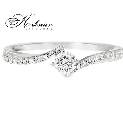 Годежен пръстен с диаманти 0.30 ct от бяло злато 14К – модел RN187