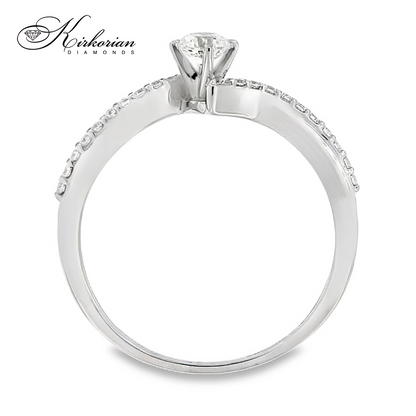 Годежен пръстен с диаманти 0.30 ct от бяло злато 14К – модел RN187