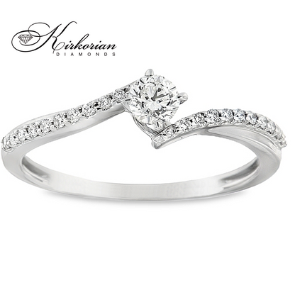 Годежен пръстен с диаманти 0.30 ct от бяло злато 14К – модел RN187