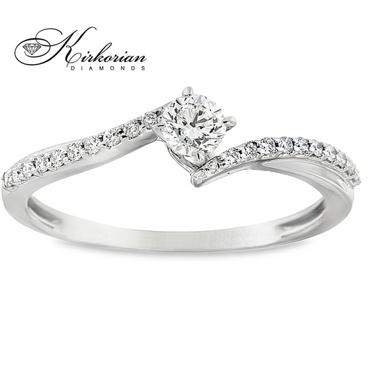 Годежен пръстен с диаманти 0.30 ct от бяло злато 14К – модел RN187