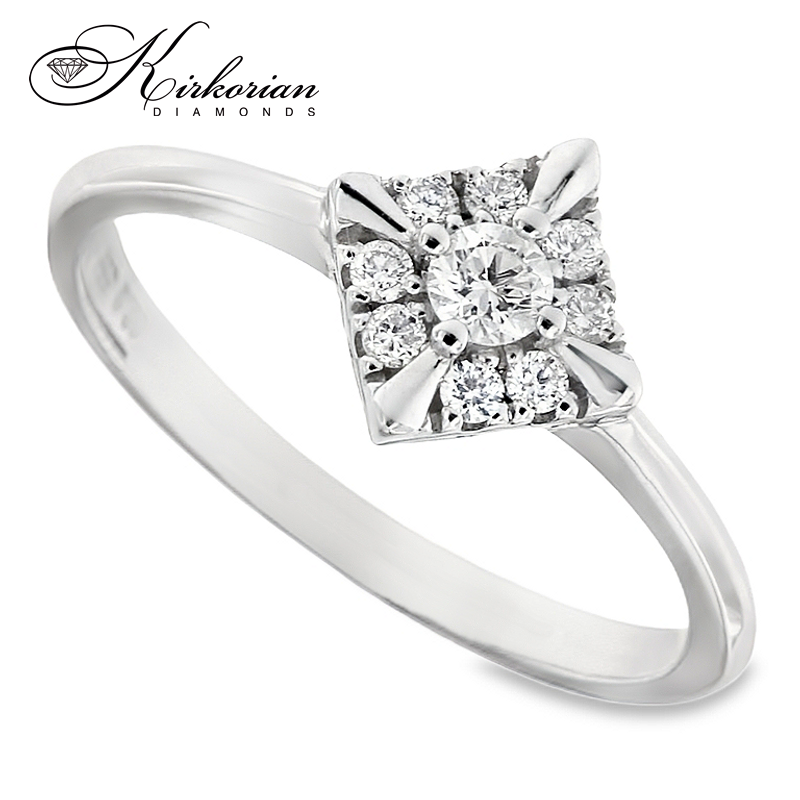 Годежен пръстен от бяло злато 14К с диаманти 0.20 ct – код RN18, цени от производител