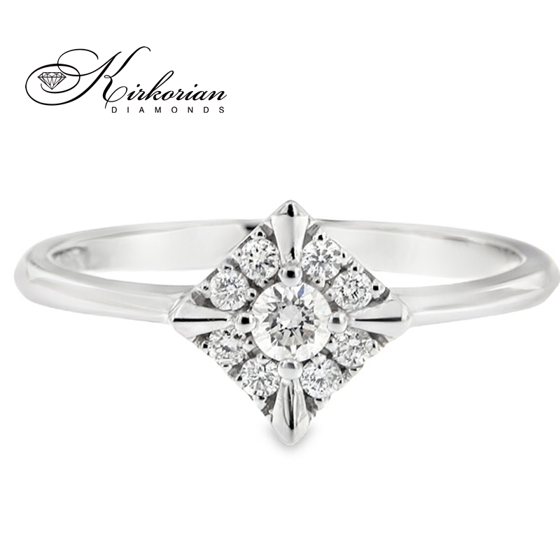 Годежен пръстен от бяло злато 14К с диаманти 0.20 ct – код RN18, цени от производител