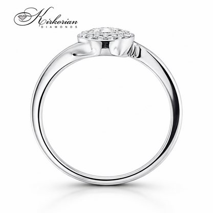 Годежен пръстен от бяло злато 14К с диаманти 0.22 ct KD сертификат код RN19 Високо качество на достъпна цена