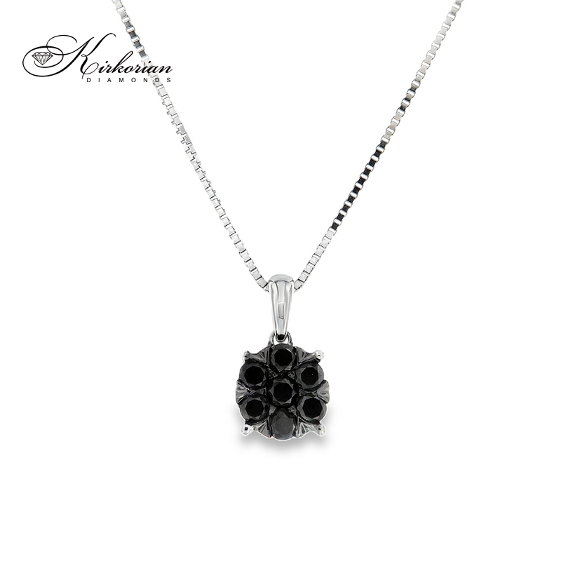 Колие от бяло злато 18k с черни диаманти 0.40ct – модел RN211 | Kirkorian Diamonds
