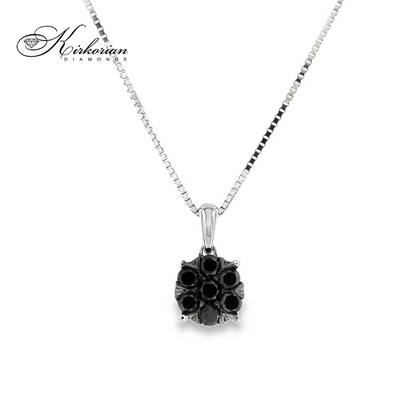 Колие от бяло злато 18k с черни диаманти 0.40ct – модел RN211 | Kirkorian Diamonds