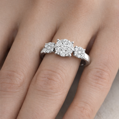 Годежен пръстен от бяло злато 18к с диаманти 0.50ct – код RN218