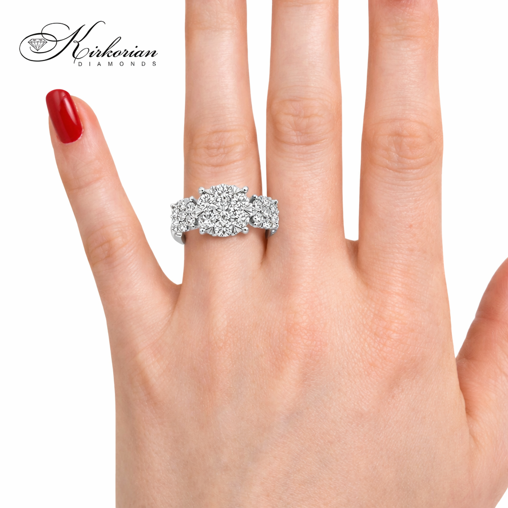 Годежен пръстен RN219 – Бяло злато 18k с диаманти 1.02ct, KD сертификат