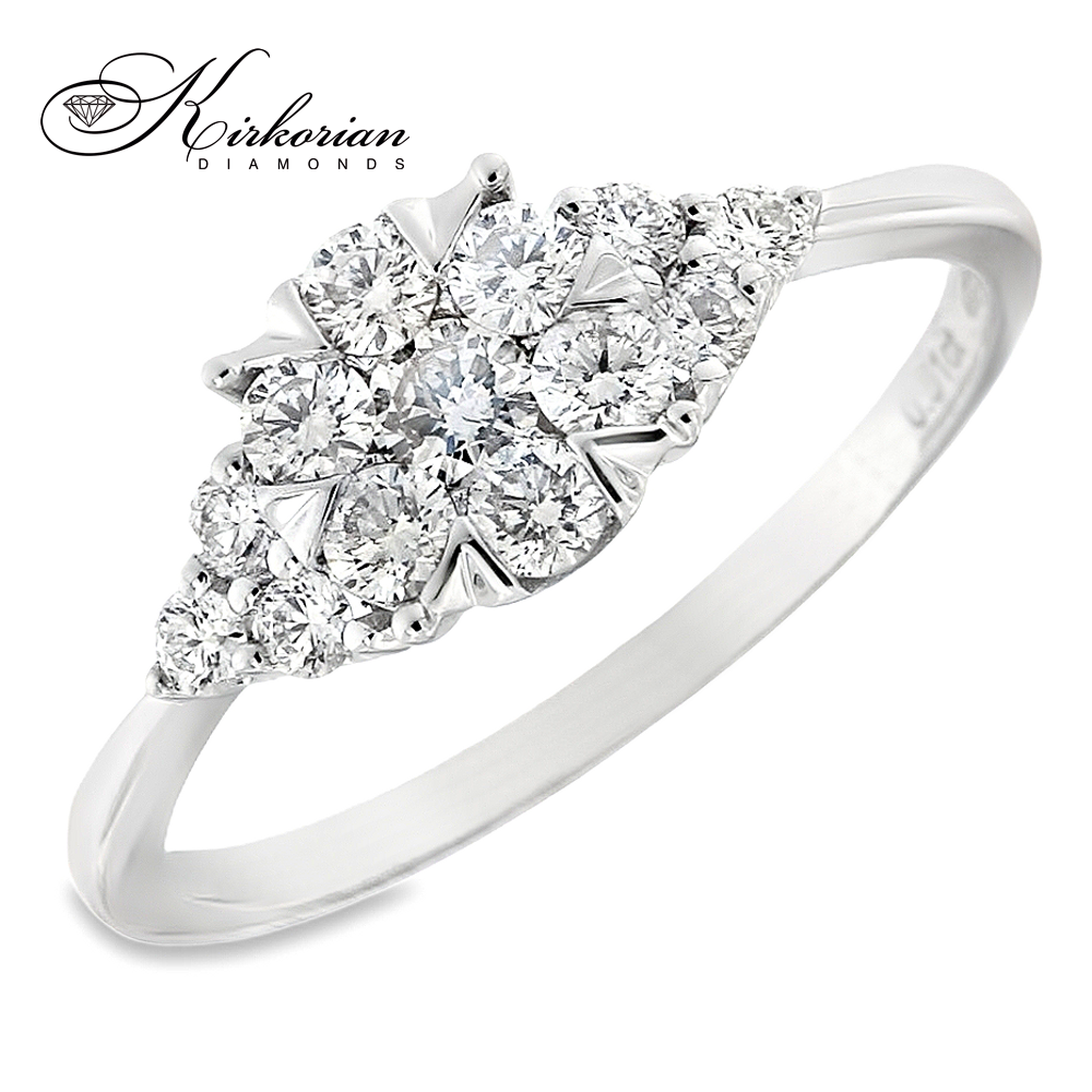 Годежен пръстен с диаманти 0.51 ct от бяло злато 18К – модел RN224