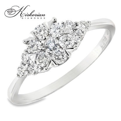 Годежен пръстен с диаманти 0.51 ct от бяло злато 18К – модел RN224