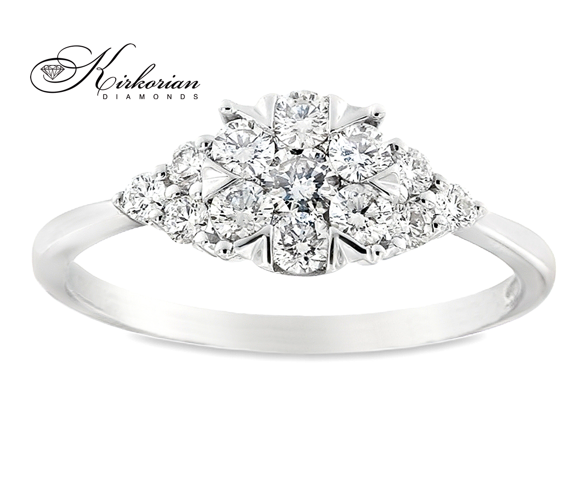 Годежен пръстен с диаманти 0.51 ct от бяло злато 18К – модел RN224