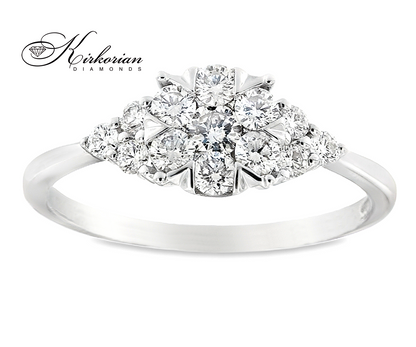 Годежен пръстен с диаманти 0.51 ct от бяло злато 18К – модел RN224