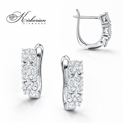 Обеци от бяло злато 18К с диаманти 0.30 ct и английско закопчаване Елегантен модел Код RN230