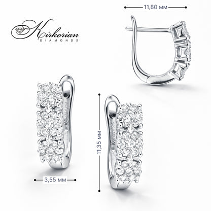 Обеци от бяло злато 18К с диаманти 0.30 ct и английско закопчаване Елегантен модел Код RN230