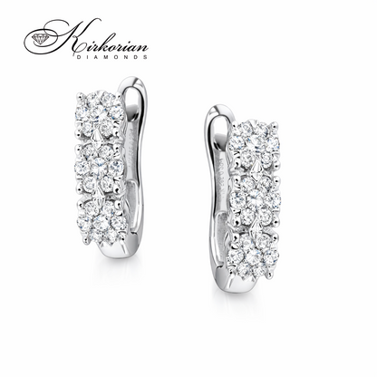 Обеци от бяло злато 18К с диаманти 0.30 ct и английско закопчаване Елегантен модел Код RN230