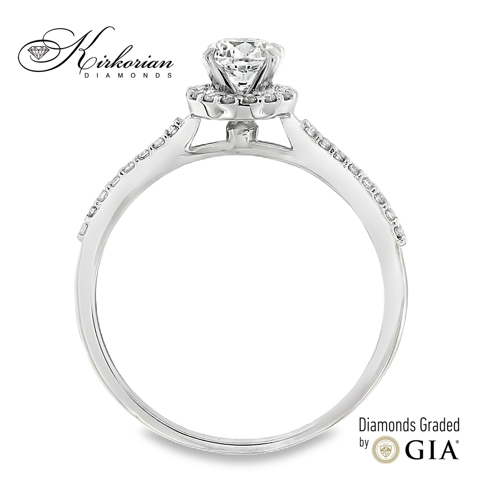 Годежен пръстен от бяло злато 18k с диаманти 0.42ct GIA сертификат RN233