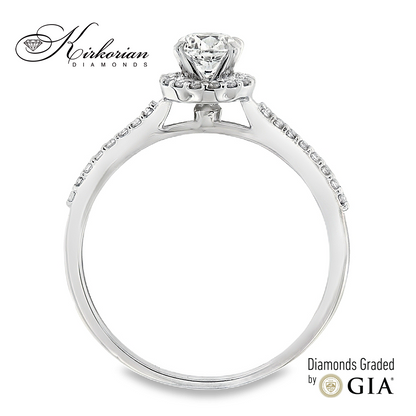 Годежен пръстен от бяло злато 18k с диаманти 0.42ct GIA сертификат RN233