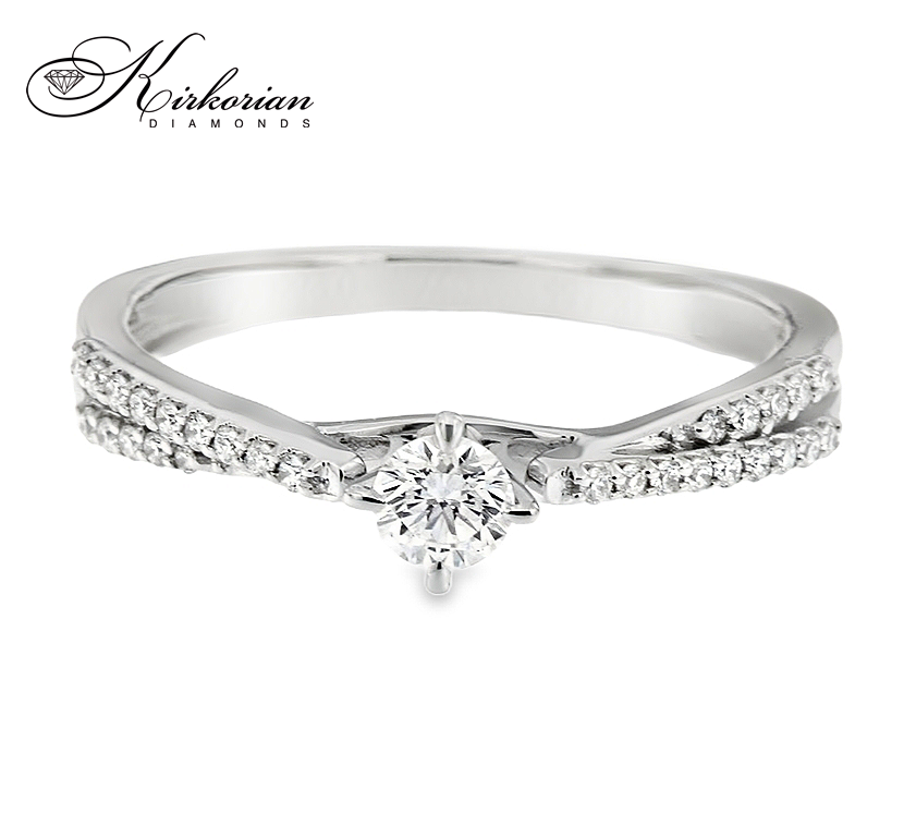 Годежен пръстен с диаманти 0.27 ct от бяло злато 14К – модел RN28