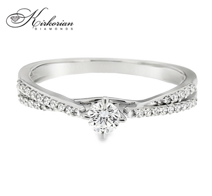 Годежен пръстен с диаманти 0.27 ct от бяло злато 14К – модел RN28