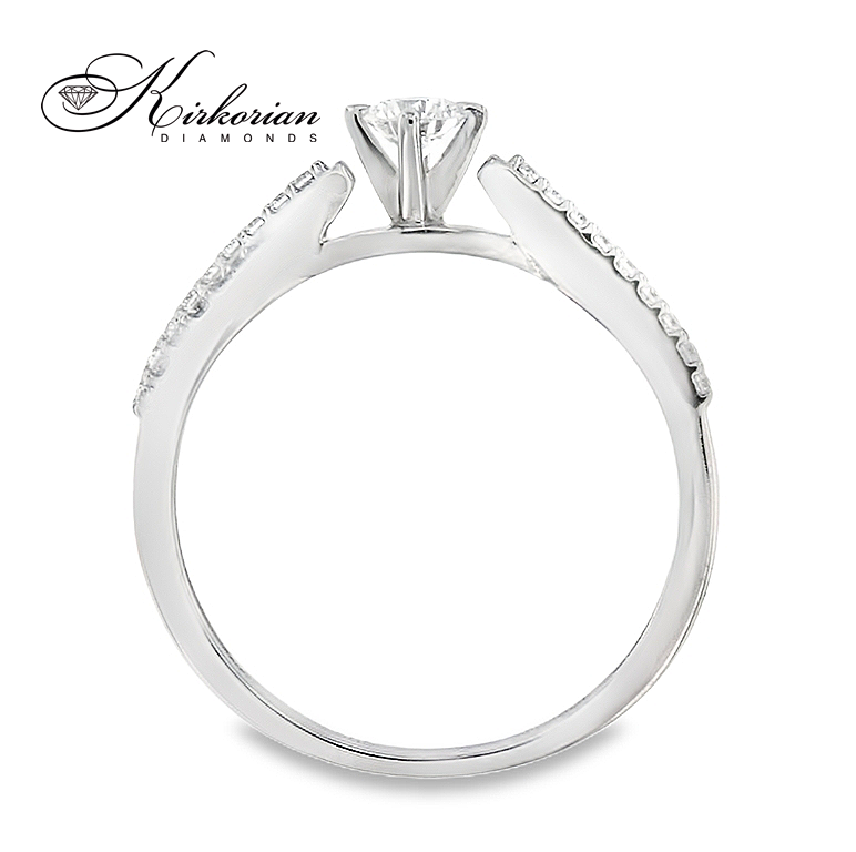 Годежен пръстен с диаманти 0.27 ct от бяло злато 14К – модел RN28