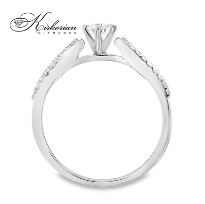 Годежен пръстен с диаманти 0.27 ct от бяло злато 14К – модел RN28