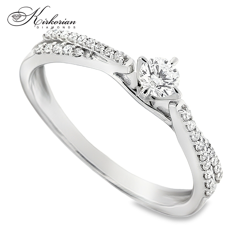 Годежен пръстен с диаманти 0.27 ct от бяло злато 14К – модел RN28