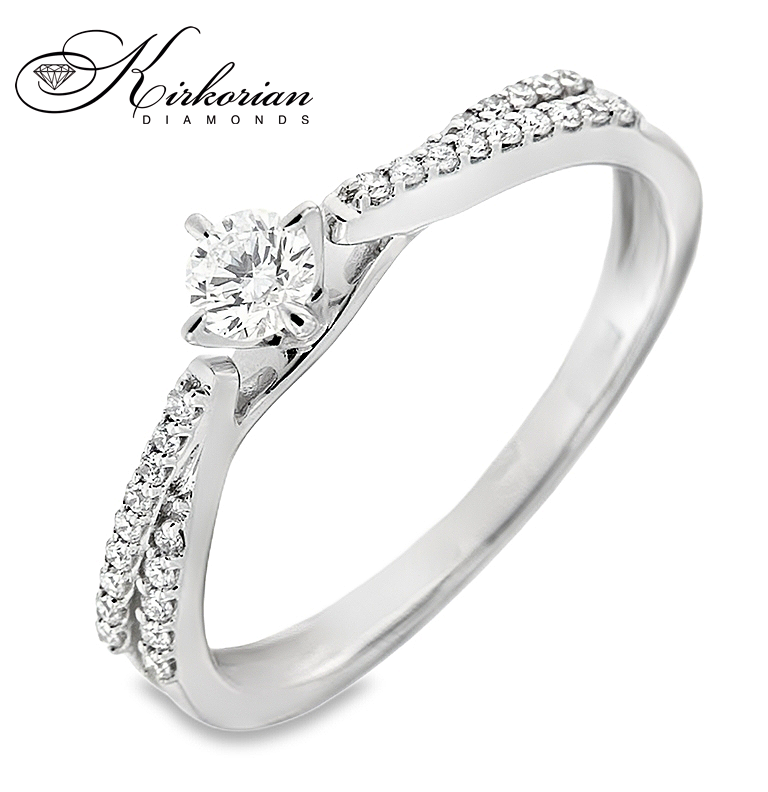 Годежен пръстен с диаманти 0.27 ct от бяло злато 14К – модел RN28