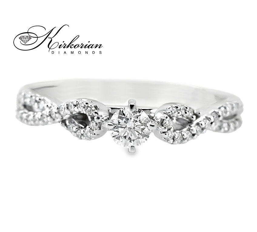 Годежен пръстен с диаманти 0.30 ct от бяло злато 14К – модел RN29