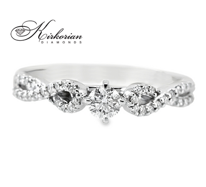 Годежен пръстен с диаманти 0.30 ct от бяло злато 14К – модел RN29