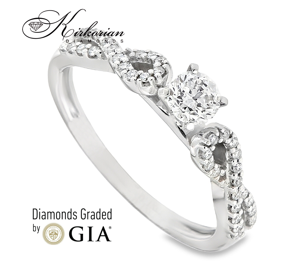 Годежен пръстен от бяло злато 18k с диаманти 0.40ct GIA E/VS2 RN29B