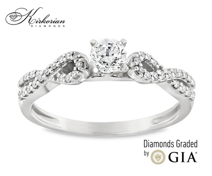 Годежен пръстен от бяло злато 18k с диаманти 0.40ct GIA E/VS2 RN29B