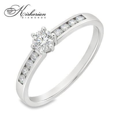 Годежен пръстен с диаманти 0.30 ct в бяло злато 14К – модерен избор на цени от производител