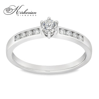 Годежен пръстен с диаманти 0.30 ct в бяло злато 14К – модерен избор на цени от производител