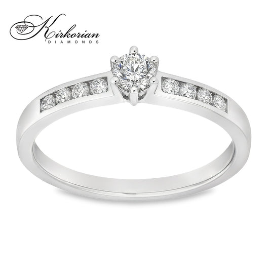 Годежен пръстен с диаманти 0.30 ct в бяло злато 14К – модерен избор на цени от производител