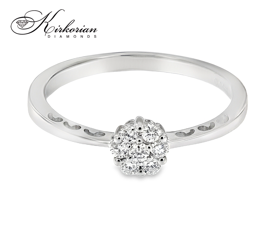 Годежен пръстен от бяло злато 18К с диаманти 0.17 ct – изчистен модел с класически дизайн, код RN37