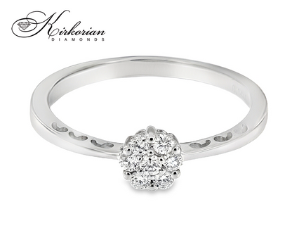 Годежен пръстен от бяло злато 18К с диаманти 0.17 ct – изчистен модел с класически дизайн, код RN37