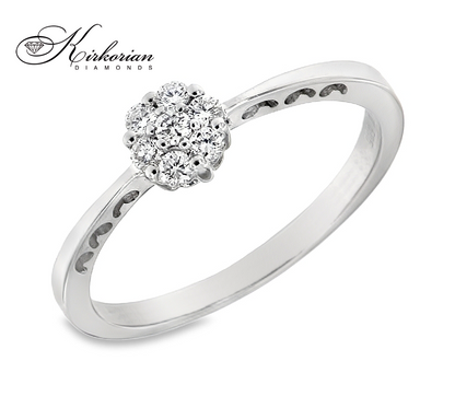 Годежен пръстен от бяло злато 18К с диаманти 0.17 ct – изчистен модел с класически дизайн, код RN37