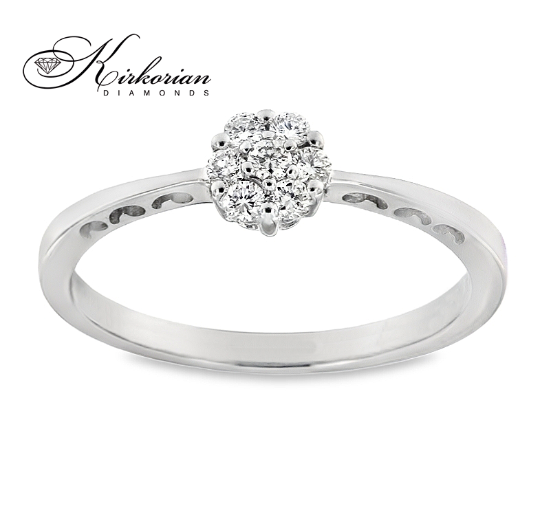 Годежен пръстен от бяло злато 18К с диаманти 0.17 ct – изчистен модел с класически дизайн, код RN37