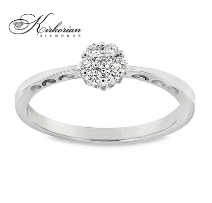 Годежен пръстен от бяло злато 18К с диаманти 0.17 ct – изчистен модел с класически дизайн, код RN37