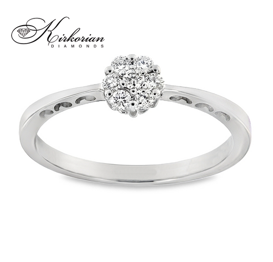 Годежен пръстен от бяло злато 18К с диаманти 0.17 ct – изчистен модел с класически дизайн, код RN37