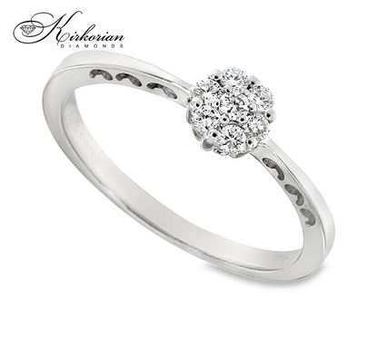 Годежен пръстен от бяло злато 18К с диаманти 0.17 ct – изчистен модел с класически дизайн, код RN37