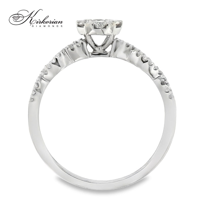 Годежен пръстен с диаманти 0.34 ct от бяло злато 18К – модел RN38B